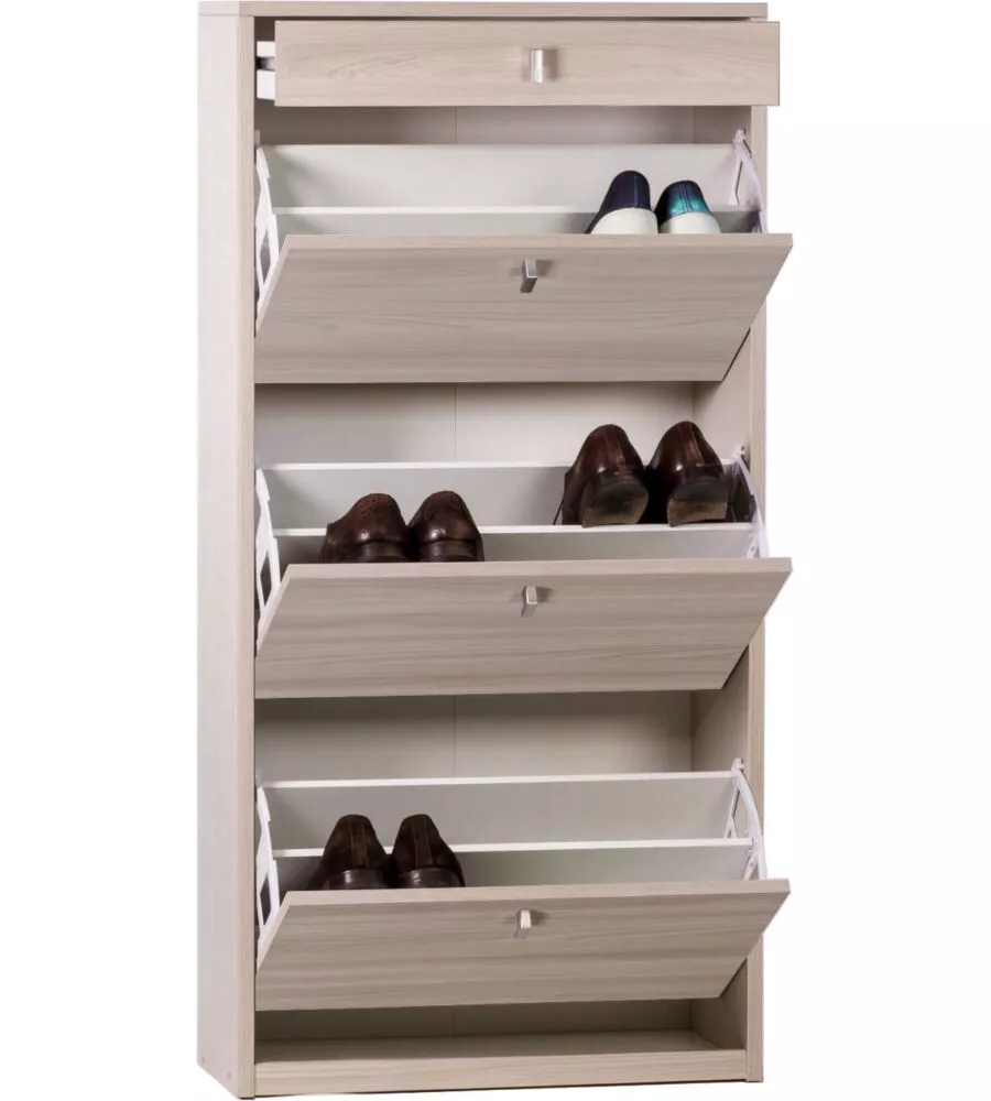 SCARPIERA OLMO CON 3 ANTE E 1 CASSETTO, 63X29X127 CM